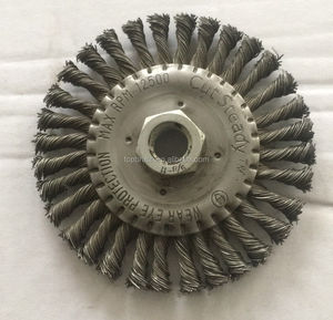 Cepillo de alambre de hierro para limpieza, rueda Circular de alambre de nudos trenzados de acero de 75mm de diámetro, calidad prémium, 5 pulgadas - Product Image 5