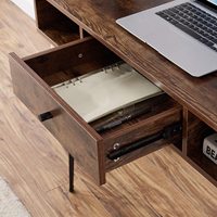 Bureau d'ordinateur à pieds en métal, bureau d'écriture de bureau à domicile, Table d'étude pour ordinateur portable avec tiroir