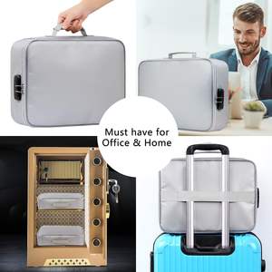 Bolsa de almacenamiento con cerradura portátil multicapa, Juego de bolsas de documentos impermeables e ignífugas para almacenamiento de documentos de pasaportes - Product Image 5