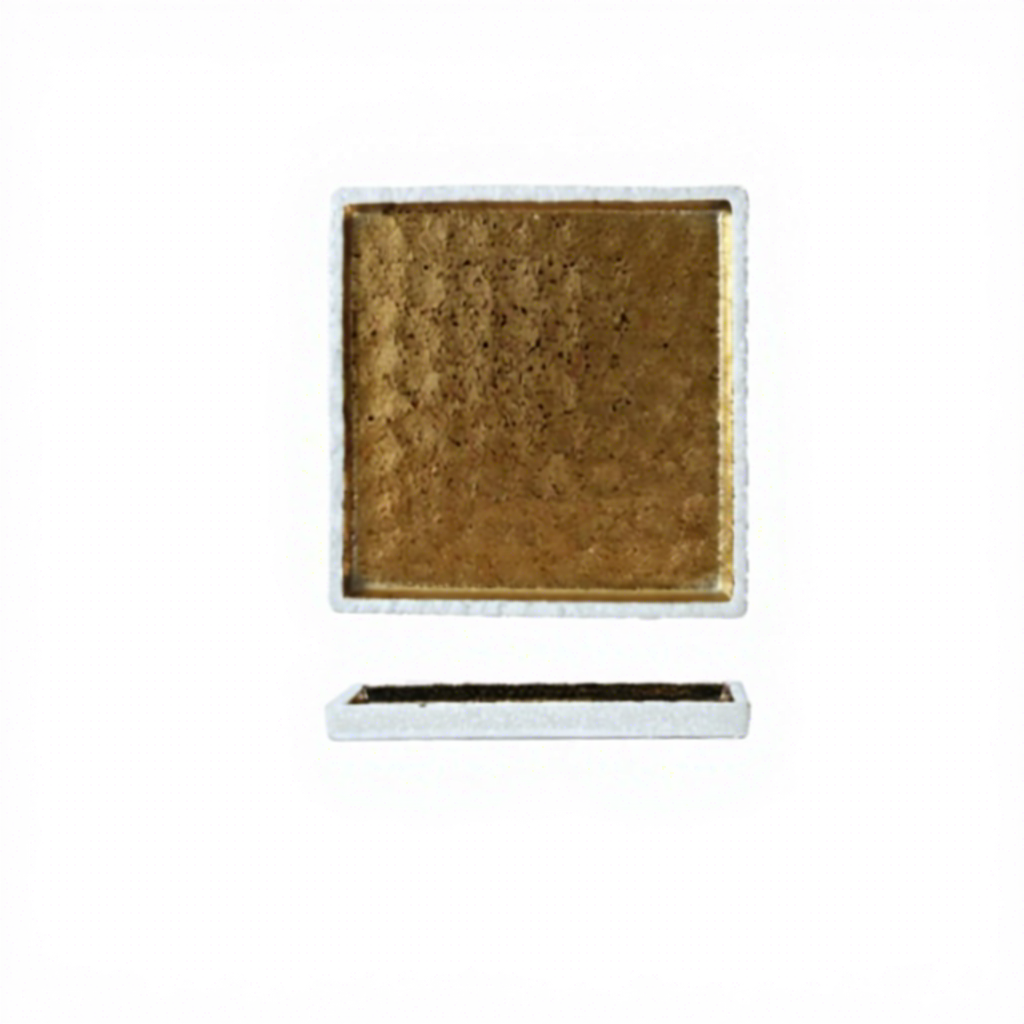 8 inch right angle square plate-gold plated