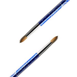 Pinceau à ongles en métal bleu à poils 100% Kolinsky, logo personnalisé, taille 2 à 20, poudre acrylique, pinceau à ongles pour manucure - Product Image 1