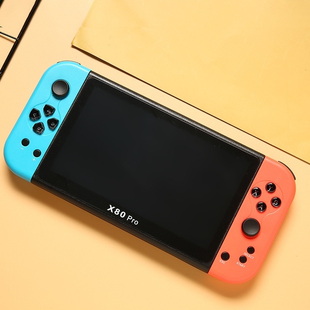 X80Pro Handheld PSP Game Console 7.0inch Large Screen Arcade Dual-Player Battle for GBA Nostalgic Kidsren's Console Wi-Fi for