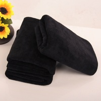 Hot Sale Professional Soft Bleach Proof Black Microfiber Facial Towel Salon Towels for Barber Shop