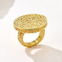 Anillos de Banda con Botones Huecos de Lujo Personalizados, Anillo de Dedo Único con Textura de Telaraña de Latón, Joyería Impresa en 3D