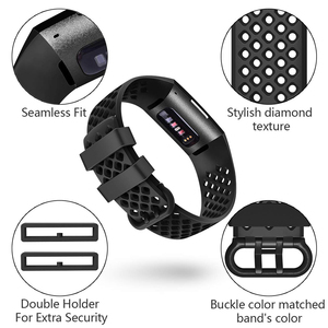 สายนาฬิกาอัจฉริยะสำหรับ Fitbit Charge 3 Band,สายนาฬิกาข้อมือซิลิโคนนิ่มสำหรับ Fitbit <span class=keywords><strong>Charge3</strong></span> 4 Correa - Product Image 3