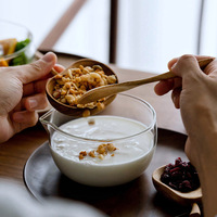 Service à thé Matcha en verre Chawan fait à la main bol à salade bol à pâtes vaisselle à la mode pour les cadeaux emballés dans des boîtes