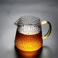 Carafe à thé en verre borosilicate martelé de style japonais avec infuseur, pichet à thé en verre épaissi pour la cérémonie du thé Kung Fu