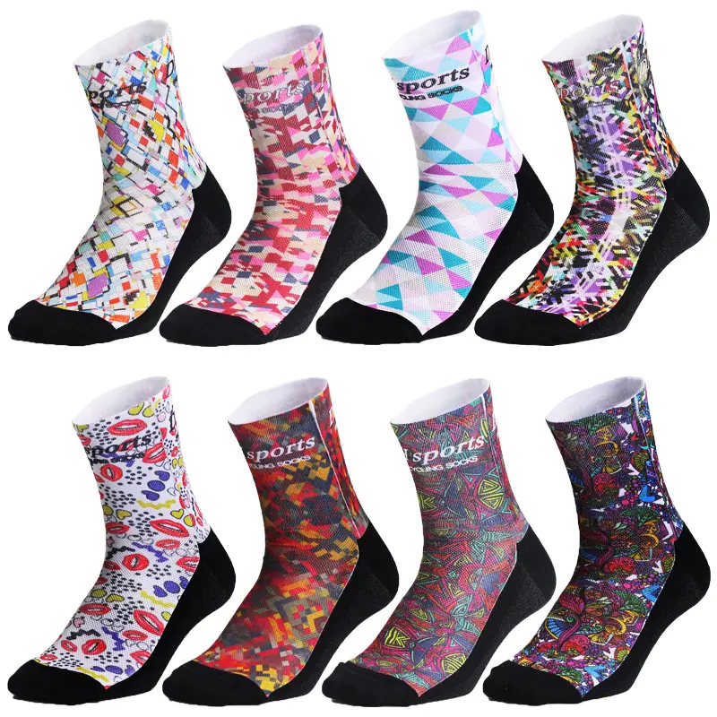 Wholesale Custom Made Professional Sport Outdoor Sock Breathable Road Bicycle Socks Mountain Bike Racing Printing Cycling Socks