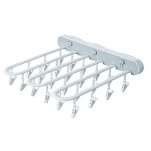 Multi functional pressing and folding drying rack, socks and towel windproof storage rack with clip