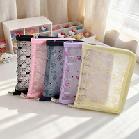 Oferta Especial: Carpeta de 6 Anillos Económica con Diseño de Encaje, Cierre Rosa, Carcasa Transparente Recargable para Almacenamiento de Fotografías