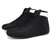 Chaussures de boxe unisexe en gros pour l'entraînement, protection de la cheville, empeigne en maille respirante, semelle extérieure souple en TPR pour la distribution à long terme