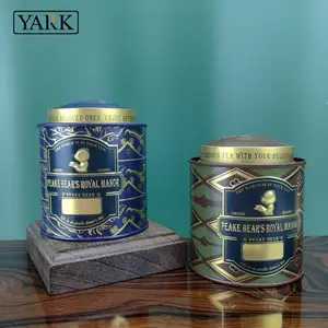Custom Round Metal Tea Tin Can Canister Coffee Tea Tin Box Packaging Tea Tin Jar Container