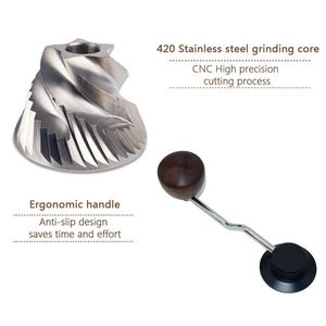 เครื่องบดกาแฟด้วยมือทำจากสแตนเลสและไม้ด้วยสแตนเลสเซรามิกสามารถบดเมล็ดกาแฟได้ง่าย - Product Image 6