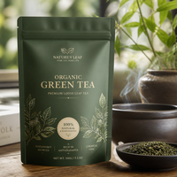 Biologische Groene Thee Stand-up Pouch Premium Losse Thee Verpakking Zak Mat Groen Ritszakje Voedselveilige Vochtbestendige Zak