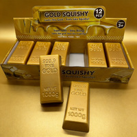 Jouet Squishy en PU en forme de brique d'or, à rebond lent, sensoriel, anti-stress, à presser