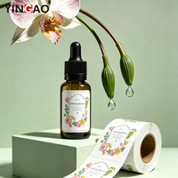 Étiquette autocollante personnalisée imperméable à l'eau, motif floral esthétique, pour pot de bougie, huile essentielle, diffuseur de parfum, décoration d'emballage