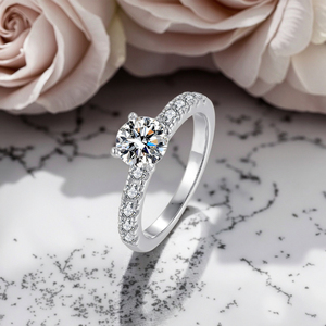 Fede nuziale di fidanzamento eternità Moissanite chirurgica <span class=keywords><strong>in</strong></span> <span class=keywords><strong>acciaio</strong></span> inossidabile 316L solido personalizzato all'ingrosso - Product Image 6