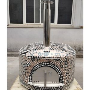 Italie four à Pizza au feu de bois 500 degrés Commercial extérieur argile céramique brûler four à bois Pizza dôme à vendre - Product Image 3