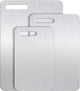 Planche à découper en acier inoxydable de qualité alimentaire KUINI, épaisseur 1,5 cm, passe au lave-vaisselle, pour viande, fruits et légumes - Product Image 1