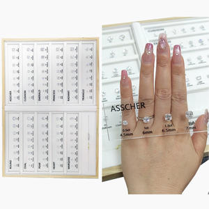 Tableau de comparaison des carats, tableau des tailles de carats de diamants, 5A 7A, ensemble de pierres précieuses en zircone cubique blanche, affichage des pierres précieuses, sélecteur de CZ - Product Image 1