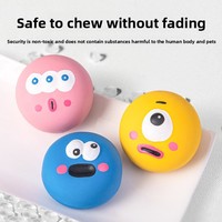Jouet pour chien en latex de forme ronde, résistant à la décoloration, avec couineur intégré, conforme aux normes FDA REACH, pour la mastication quotidienne, motif dessin animé