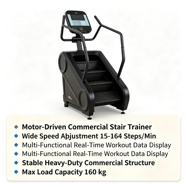 Professional Electric Motor-Driven Stair Climber 160kg Load Capacity 15164 Steps/Min ABS Material Waterproof Adjustable 140kg