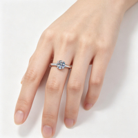 Bague de fiançailles personnalisée en argent sterling S925 certifié GRA avec moissanite couleur D de 1,5 carat taille ronde pour femme, vente en gros