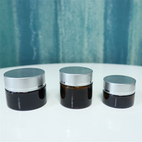 Pot de soin pour la peau au design unique personnalisé, flacon en verre transparent de 30 ml et 50 ml avec bouchon en aluminium pour crème de soin de la peau