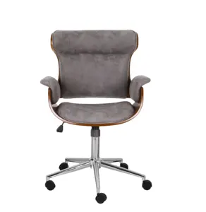 2024现代豪华可调灰色耐用椅子吧椅带靠背任务椅旋转扶手椅