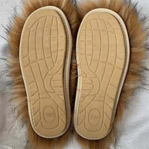 IDOIT Luxury Fur <strong>Slippers</strong> Women Round Toe Raccoon Fur Sandals Woman Shoes Women Flat Half <strong>Slippers</strong> Fur Slides - Product Image 5