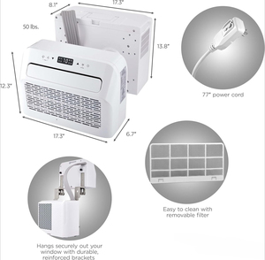 Aire Acondicionado Portátil Eléctrico BIBO de 6500 BTU para Ventana, Ventilador, Deshumidificador, Pantalla Digital, Silencioso, de Plástico - Product Image 3