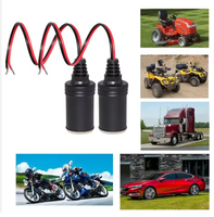 Remplacement de borne de batterie femelle 12 volts pour câble de prise de cigare de cigarette dépouillé de moto de voiture avec prise allume-cigare