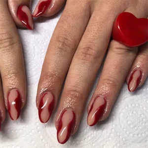 2025 Top Trend Factory Supply Salon Like Fire Flame Design Fashion Nails Shinny Press On Nails - Product Image 2