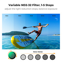 Filtre d'objectif pour caméra K&F Concept (ND2-32) HD, revêtement simple face avec film vert anti-reflet, compatible DJI Osmo Action 3/4/5PRO