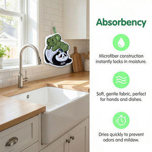 <span class=keywords><strong>Toalla</strong></span> Absorbente Tridimensional con Diseño de Oso Panda de Dibujos Animados, Bordada, para Cocina, Paño de Cocina, <span class=keywords><strong>Toalla</strong></span> <span class=keywords><strong>Infantil</strong></span> - Product Image 5