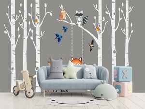 Dekorasi Dinding 3D Hewan Lucu untuk Anak, Mural Modern Tahan Air, Mudah Dipasang, Hiburan untuk Kamar Tidur Bayi Laki-laki dan Perempuan - Product Image 3