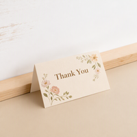 Cartes de remerciement personnalisées en papier artistique, cartes pliables, impression UV, cartes de vœux florales en relief pour mariage, emballage cadeau floral