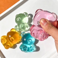 Jouets anti-stress en forme d'ours en maltose de haute qualité, à rebond lent, transparents, en forme d'ours en sucre