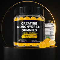 Gummies de créatine monohydrate à marque privée, saveur citron, nutrition sportive, avec glutamine pour la force et les performances en entraînement