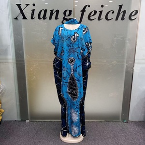 Nouvelle Robe Africaine Élégante en Coton Grande Taille pour Femme, Modèle <span class=keywords><strong>Boubou</strong></span> Ethnique Imprimé avec Diamants, Collection Été 2026 - Product Image 4