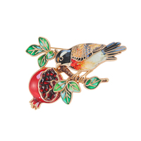 Broche XR vintage en alliage métallique, nouveau style, motif oiseau et fleur, plaquée, tendance, personnalisée, pour soirée