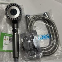 Ensemble de Douche 4-en-1 en Plastique ABS Haute Pression, Finition Chrome Poli, Accessoires de Salle de Bain en Céramique, Modes Jet Doux et Pluie Filtrée