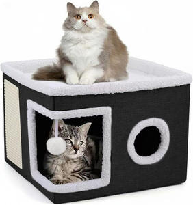 Rumah kucing multifungsi, dengan bantalan goresan, bola interaktif nyaman untuk kucing - Product Image 5