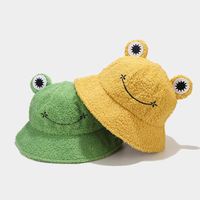 Nouveau Chapeau Bob d'Hiver Brodé Grenouille avec Cordon Réglable, Chapeau de Pêcheur Panama Chaud pour l'Extérieur