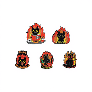 Broche en émail 'Angry for' motif flamme et animal, badge de revers pour la Fête des Pères, la remise des diplômes, le Nouvel An, cadeau - Product Image 4