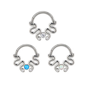 Fábrica ASTM F136 Titanio Tabique Nariz Piercing Helix Cartílago Rook Aro Pendiente Bisagras Clicker Segmento Nariz Anillos - Product Image 1