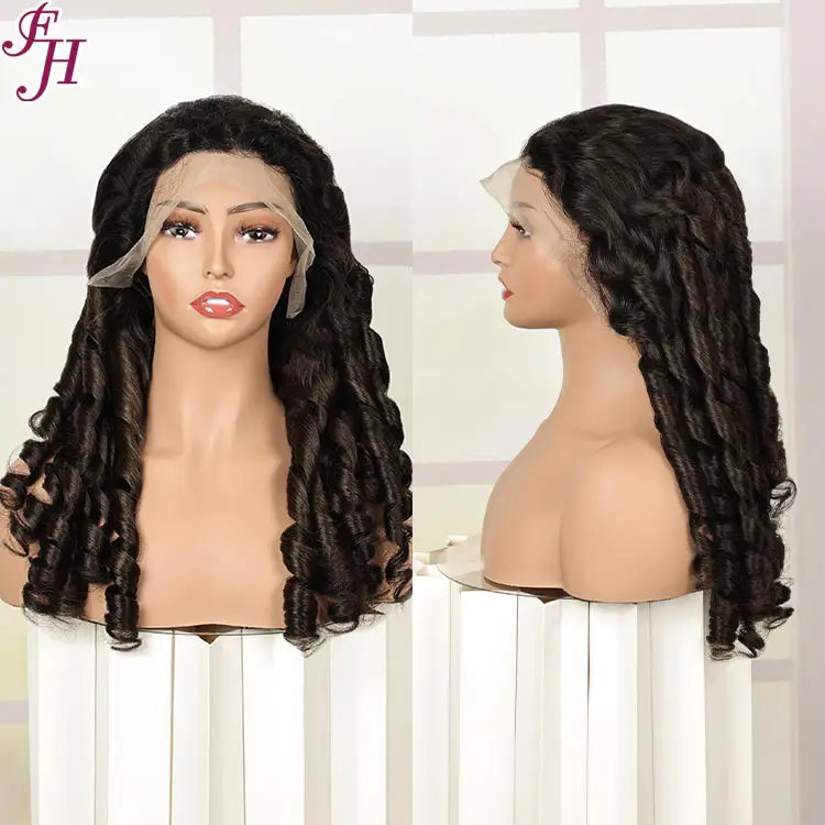 FH Fumi Curl 20 "T27/4 Peluca de color Cabello humano 13x4 Frontal de encaje transparente Peluca de densidad 200% para mujeres negras