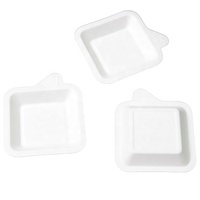 Assiette en papier rectangulaire jetable écologique gratuite, plateau en pulpe de canne à sucre pour le camping, vente en gros d'assiettes en bagasse