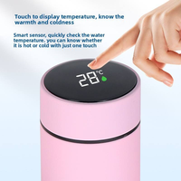 Bouteille d'eau isotherme en acier inoxydable CHUFENG Sports 350 ml avec couvercle à température LED, isolation thermique 12-24 heures