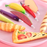 Papeterie scolaire nourriture pain créatif bureau fournitures d'apprentissage fruits légumes stylo à bille prix étudiant 0.5mm écriture en plastique